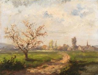 Charles Francois Daubigny - Frühlingstag am Dorfrand