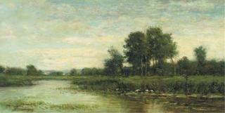 Charles-François Daubigny - Hérons au bord de l\'étang