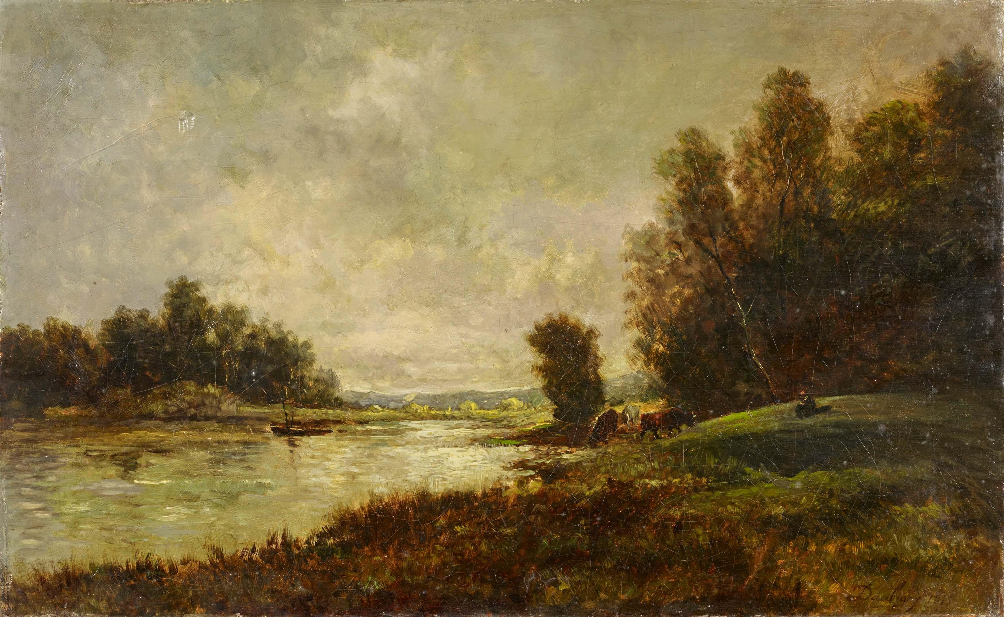 Charles Francois Daubigny - Landschaft an der Oise.