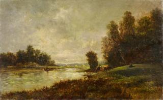 Charles Francois Daubigny - Landschaft an der Oise.