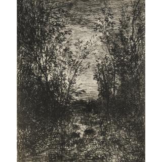 Charles-François Daubigny - Le Pont, Années 1850 Le Ruisseau Dans La Clairière, Années 1850 Vendanges À Champlay, Années 1850 L\'Incendie De La Ferme, Années 1850