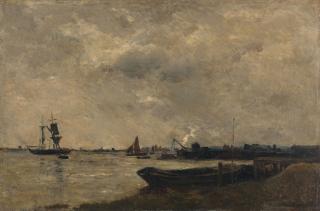 Charles François Daubigny - Les Bords de la Tamise, Temps gris.