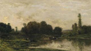 Charles-François Daubigny - Les Bords de L\'Oise, Île de Vaux