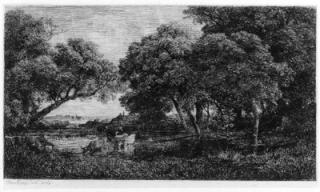 Charles-Francois Daubigny - Les Vaches au Marais, State I (D. 83)