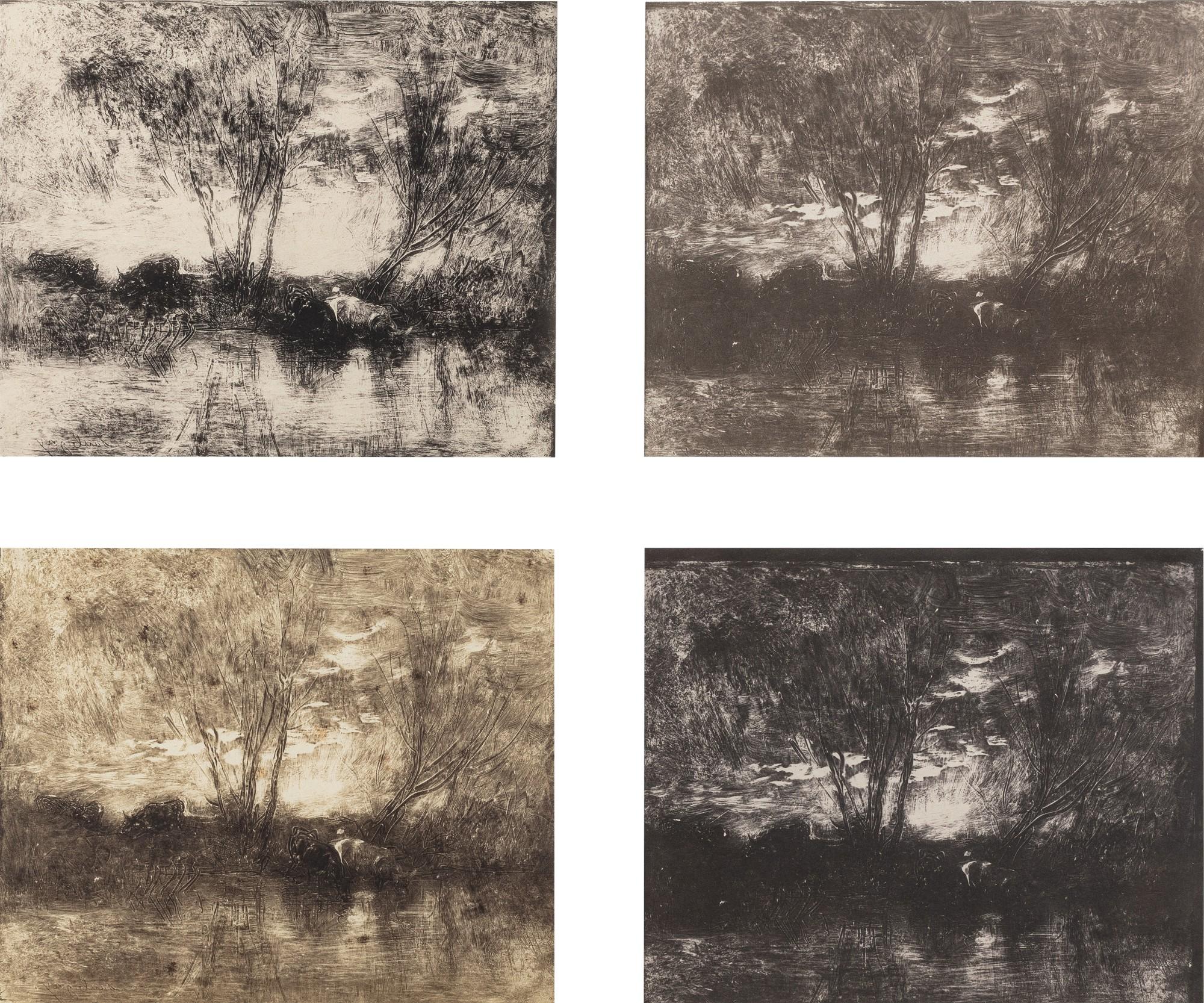 Charles François Daubigny - Vaches à l\'Abreuvoir, 1862 (4 works)