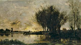 Charles-François Daubigny - Vaches s\'abreuvant à la rivière