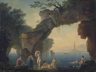 Charles Francois Grenier De Lacroix - Baigneuses Près D\'Une Arche Rocheuse