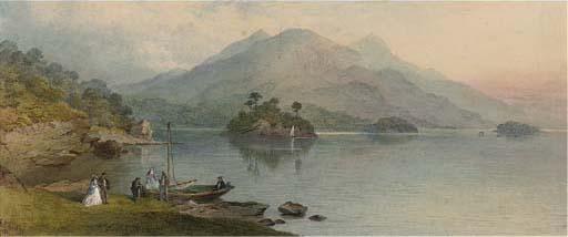 Charles Frederick Buckley - Figures on the edge of Lake Killarney