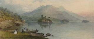 Charles Frederick Buckley - Figures on the edge of Lake Killarney