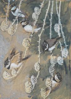 Charles Frederick Tunnicliffe O.B.E., R.A. - Crested Tits