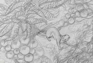 Charles Frederick Tunnicliffe O.B.E., R.A. - Stoat on Forest Floor