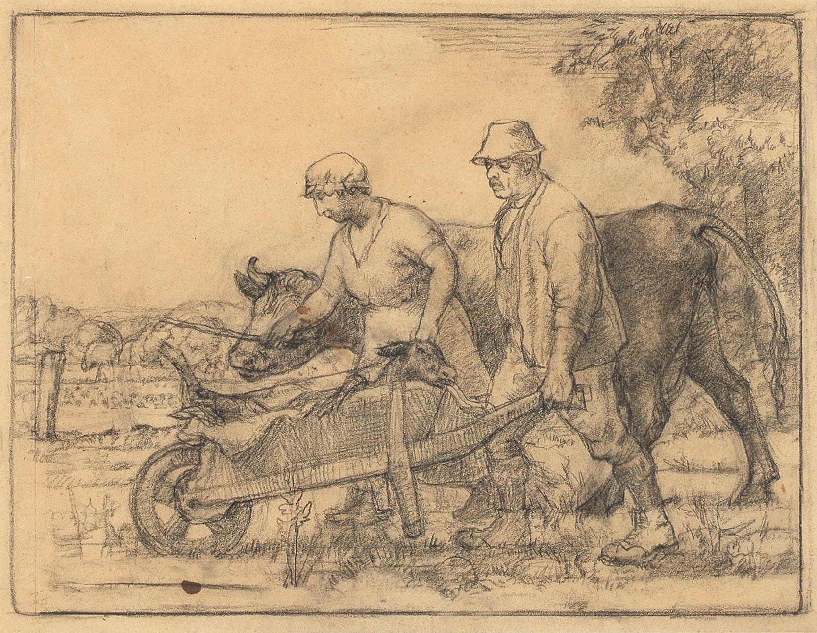 Charles Frederick Tunnicliffe O.B.E., R.A. - The Newborn Calf
