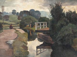 Charles Frederick Tunnicliffe, R.A. - Fishing By The Lock