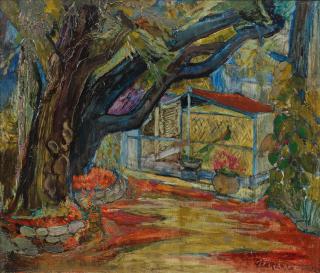 Charles Gerrard ARA - The Garden of the Director\'s Residence, the Sir J. J. School of Art, Bombay