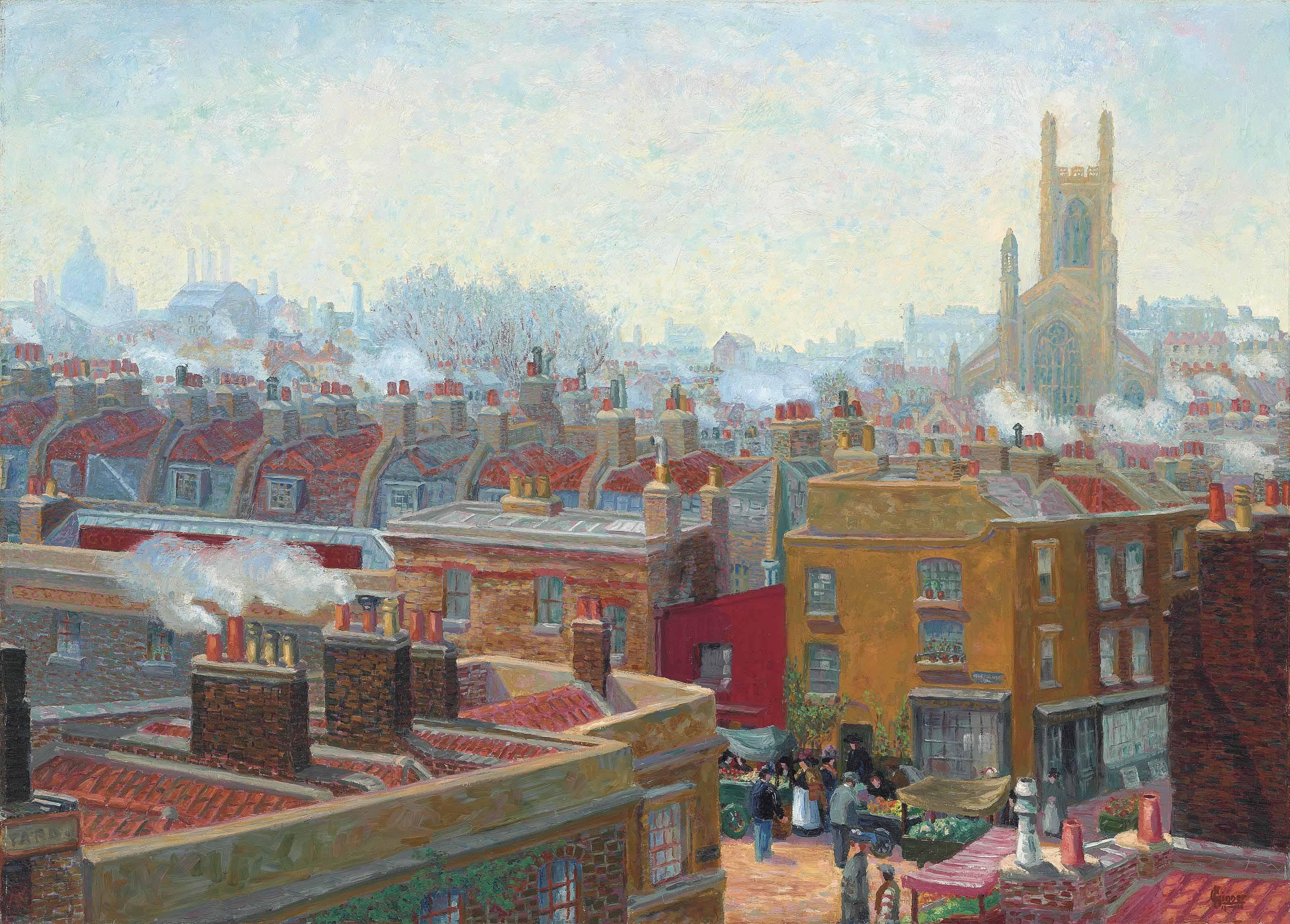 Charles Ginner, A.R.A. - A Corner in Chelsea