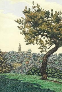 Charles Ginner A.R.A. - Highgate from Hampstead Heath