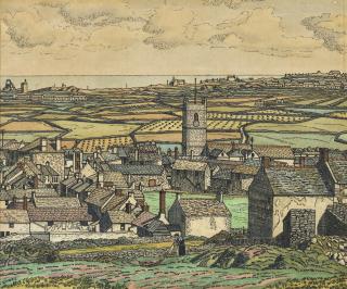 Charles Ginner, A.R.A. - St. Just In Cornwall - A Landscape With Cottages