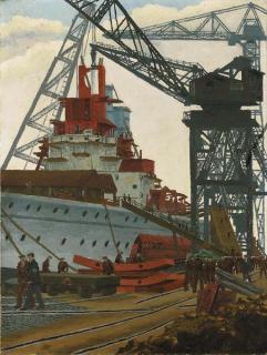 Charles Ginner, A.R.A. - The building of HMS The Prince of Wales
