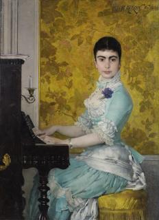 Charles Giron - Jeune Femme Au Piano, 1880
