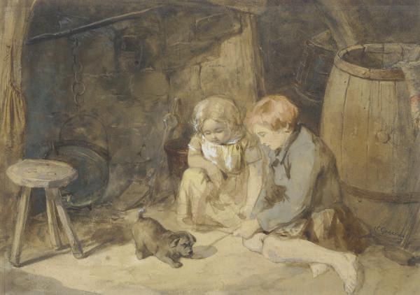 Charles Green, R.I. - Their young friend