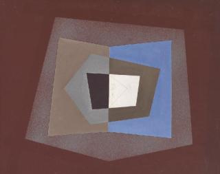Charles Green Shaw - Abstraction with Blue, Brown and Grey Forms