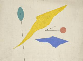 Charles Green Shaw - Untitled (Pink, Yellow and Blue Abstract)