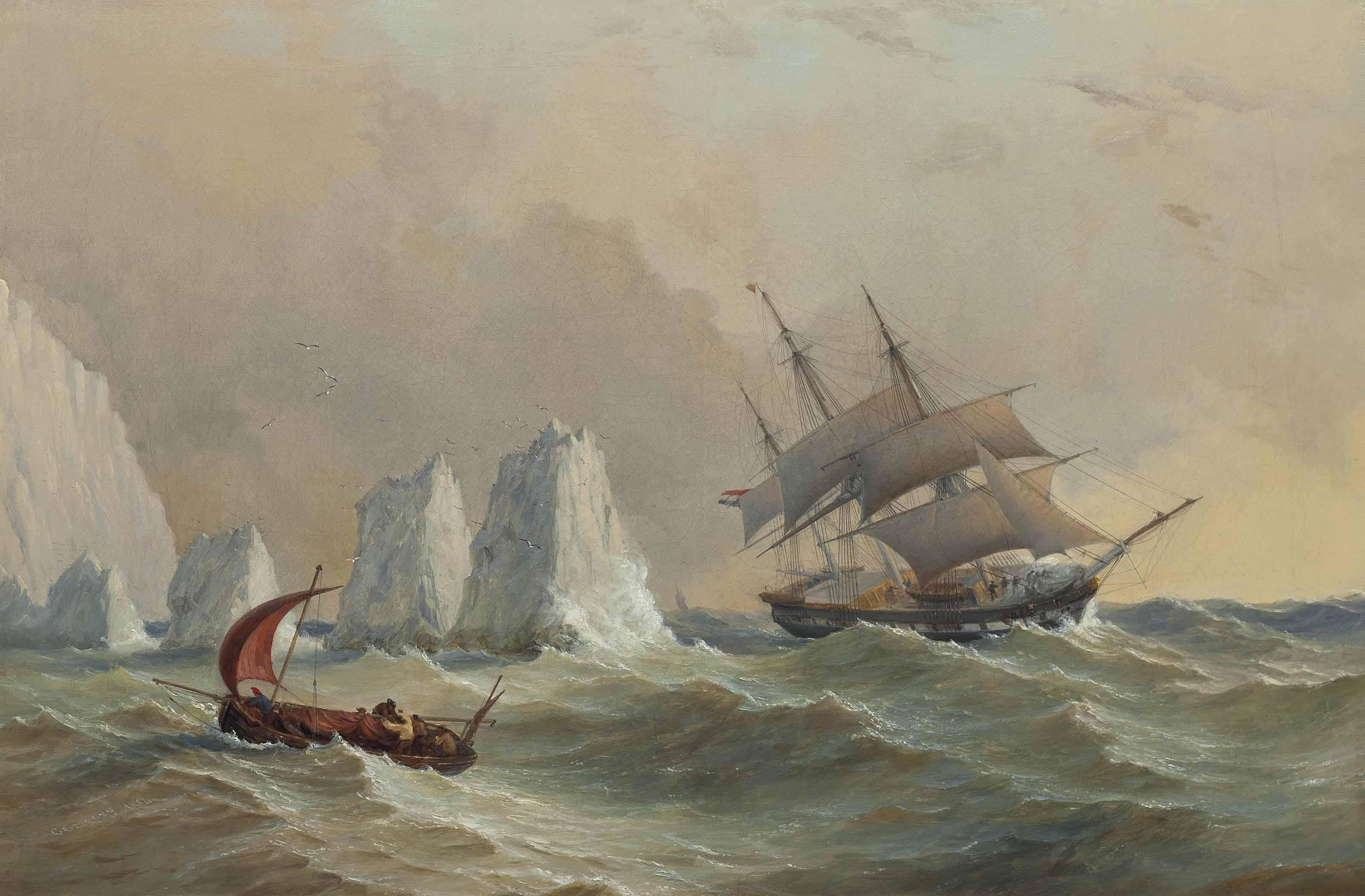 Charles Gregory - A Dutch merchantman passing the Needles