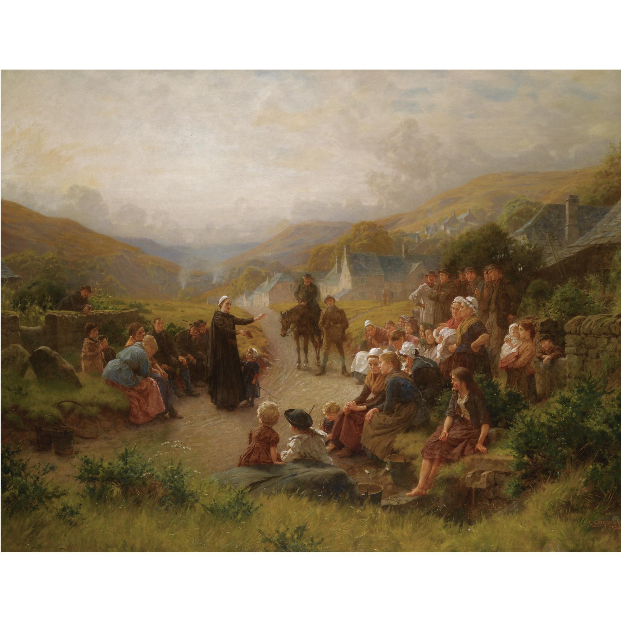 Charles Gregory - Dinah Morris Preaching In Stonyshire, A Scene From George Eliot\'S Adam Bede