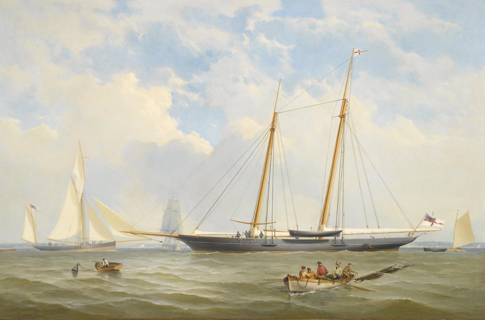Charles Gregory - The Royal Yacht Squadron Schooner Viking At Anchor Off Cowes; The Royal Yacht Squadron Schooner Viking Off The Needles