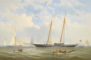 Charles Gregory - The Royal Yacht Squadron Schooner Viking At Anchor Off Cowes; The Royal Yacht Squadron Schooner Viking Off The Needles