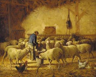 Charles H. Clair - Intérieur de bergerie