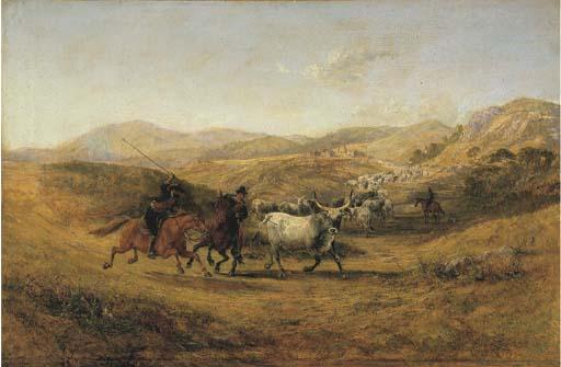 Charles H. Poingdestre - Butteri E Bovini Al Pascolo