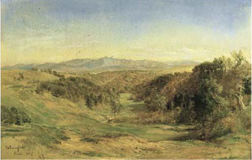 Charles H. Poingdestre - Paesaggio Collinare Nei Dintorni Di Roma, 1867
