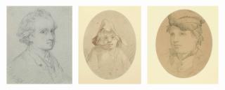 Charles Halkerston - Portrait of a gentleman, bust-length; and Two studies of young boys; and Two studies of girls