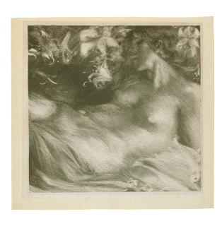 Charles Hazelwood Shannon - A lithograph in white line