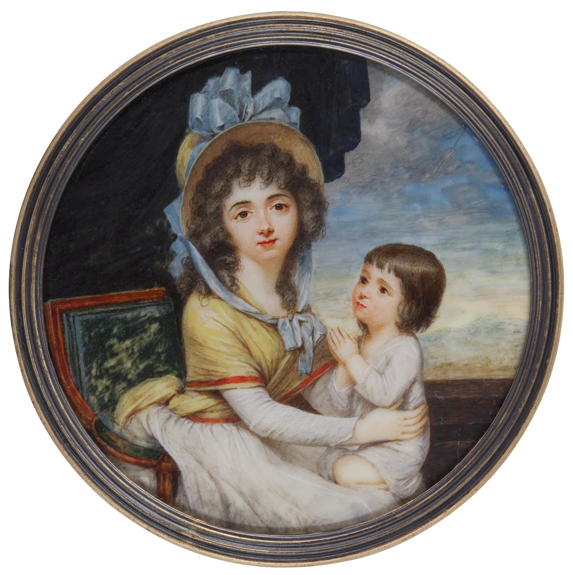 Charles Hénard - Portrait Of Comtesse De Valence (1766-1847) And Her Eldest Daughter Félicie (1787-1828)