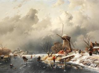 Charles Henri Joseph Leickert - A Winter\'S Day At Vaarberg