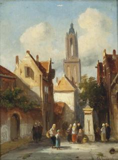 Charles Henri Joseph Leickert - Figures At A Water Fountain