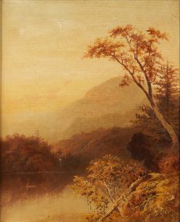 Charles Henry Chapin - A Pair of Landscapes: Wilderness Lake and Mountain Landscape