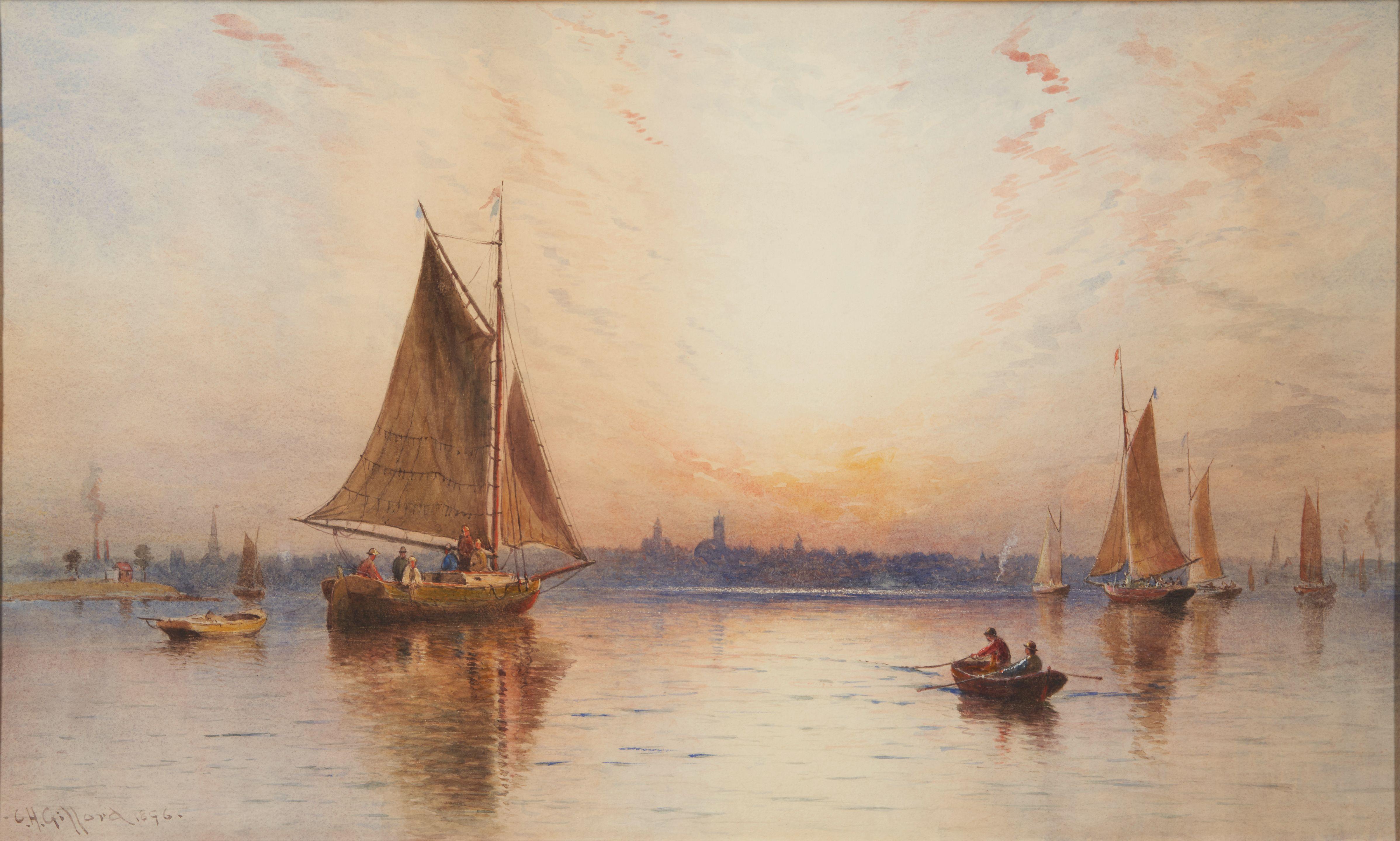 Charles Henry Gifford - New Bedford Harbor at Sunset