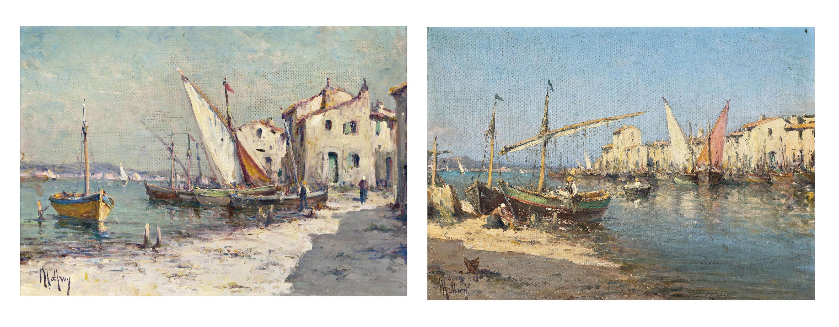 Charles-Henry Malfroy - A french fishing village; and another similar