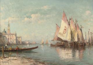 Charles-Henry Malfroy - Fishing vessels moored off Venice