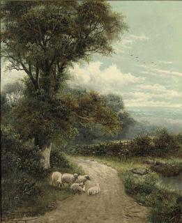 Charles Henry Passey - A lane, Dorking, Surrey; and A cornfield, near Guildford, Surrey