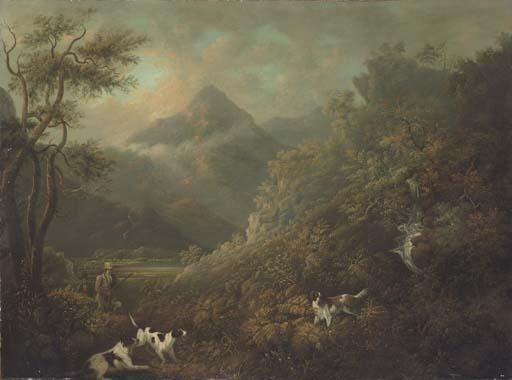 Charles Henry Schwanfelder - Sportsmen Shooting In An Upland Landscape