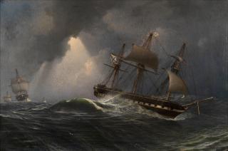 Charles Henry Seaforth - Ships of the Imperial Russian Navy in stormy seas