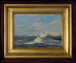 Charles Herbert Woodbury - Waves crashing; and a companion painting