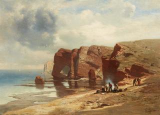 Charles Hoguet - Steilküste und Strand auf Helgoland