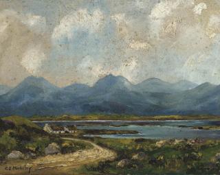 Charles J. Mcauley - Cottages In A Landscape, Traditionally Identified As The Mountains of Mourne