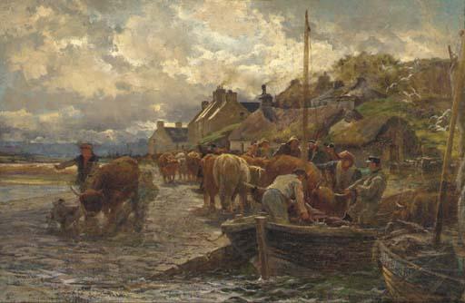 Charles James Adams - Loading the cattle, Isle of Skye