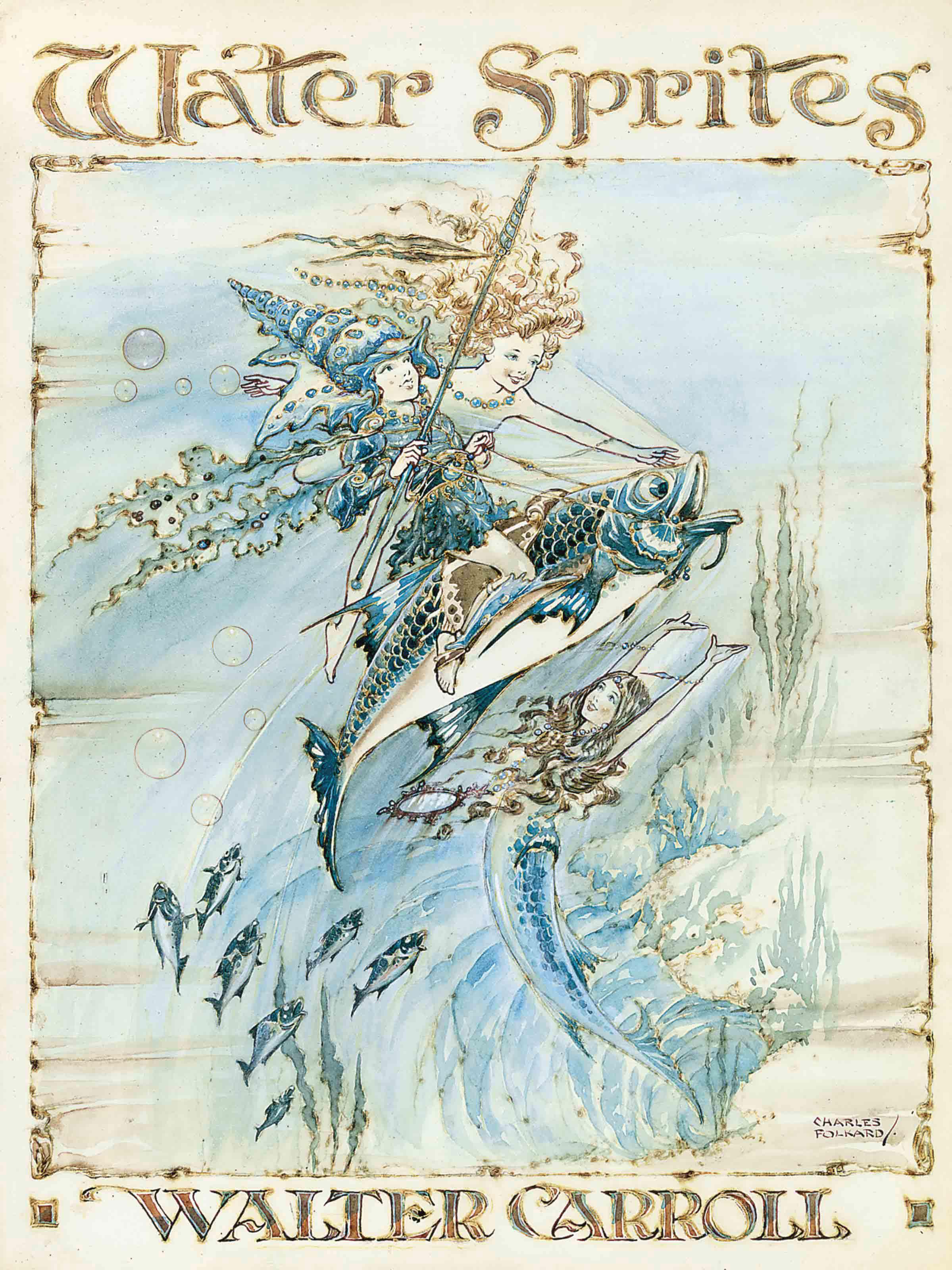 Charles James Folkard - Front Cover Design For Walter Carroll\'S Water Sprites: A Piano Score For Children